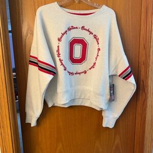 Colosseum White and Red Ohio State Buckeyes football Sweatshirt